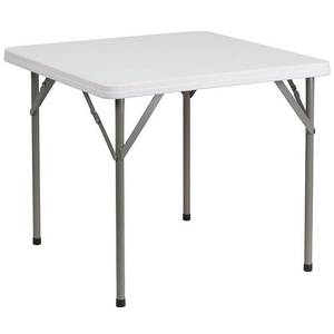 lot 11137 image: Flash Furniture 34 Square Granite White Plastic Folding Table