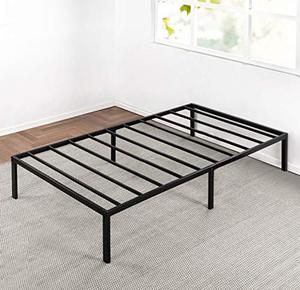 lot 11138 image: Best Price Twin 14 Inch Metal Platform Bed w Heavy Duty Steel Slat Mattress Foundation (No Box Spring Needed), Black