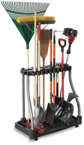 lot 11143 image: Rubbermaid Deluxe Tool Tower, Garage Storage, Holds 40 Tools, Black (FG5E2800MICHR)