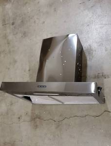 lot 11144 image: Broan-NuTone EW4330BLS Wall-Mount Black Stainless Steel Chimney Insert with LED Light, 400 CFM, 30-Inch Range Hood