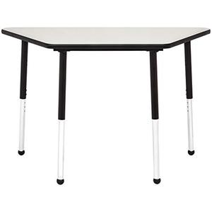 lot 11146 image: Amazon Basics 24 x 48 Inch Trapezoid School Activity Kids Table Top, Legs Not Included, Grey and Black