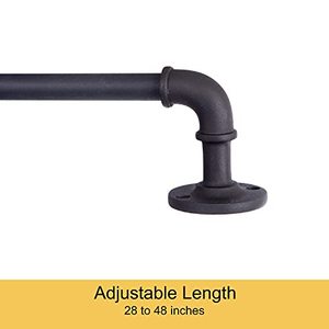 lot 11159 image: Lot of 2 Kenney Adler IndoorOutdoor Rust-Resistant Wrap Around Curtain Rod, 28-48, Black