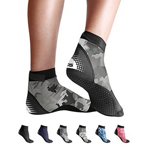lot 11200 image: BPS Second Skin Sport Skin Socks - Quick-Dry and Anti-Slip Socks - for Wet Suit, Sand Playing, Tide Pooling, Scuba Diving, Wading, Fishing - Low Cut Socks (Grey Camouflage, Small)
