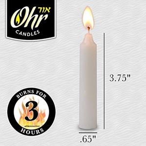 lot 11204 image: Shabbat Candles - Traditional Shabbos Candles - 3 Hr. - 55 Ct.