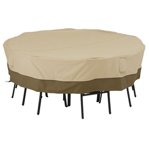 lot 54984 image: Veranda Square Patio Table And Chair Set Cover - Light Pebble - Classic Accessories