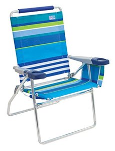 lot 12946 image: Rio Beach 17 Extended Height 4 Position Folding Beach Chair
