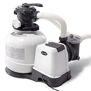 lot 12959 image: Intex 26647EG Krystal Clear Sand Filter Pump for Above Ground Pools, 14-inch