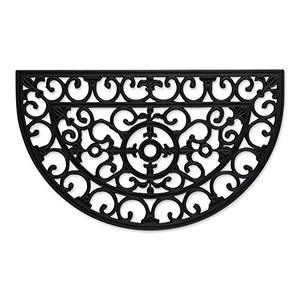 lot 12965 image: DII Rubber Doormats Collection All Weather, 18x30, Half Moon Scroll
