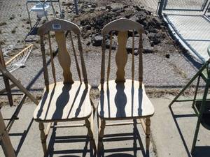 lot 1682 image: 2 vintage wood dining chairs