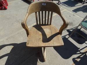 lot 1702 image: Old wood teachers chair