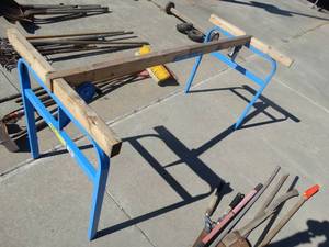 lot 1779 image: Shop boss folding saw horses