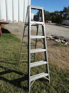 lot 1808 image: 6 ft aluminum step ladder