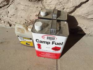lot 1824 image: Camping fuel & air compressor oil