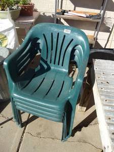 lot 1852 image: 4 plastic patio chairs