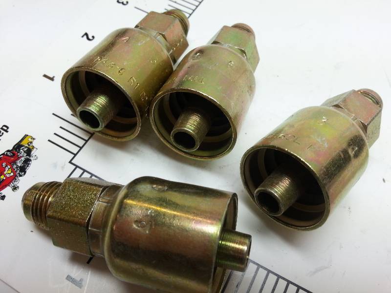 lot 1951 image: New Package of 4 of Parker 10343-6-6 Adapter Steel hose ends