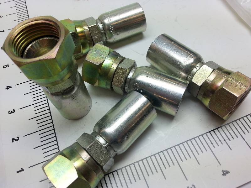 lot 1955 image: New set of 4 Coll-O-Crimp hydraulic hose end fittings size is in the images