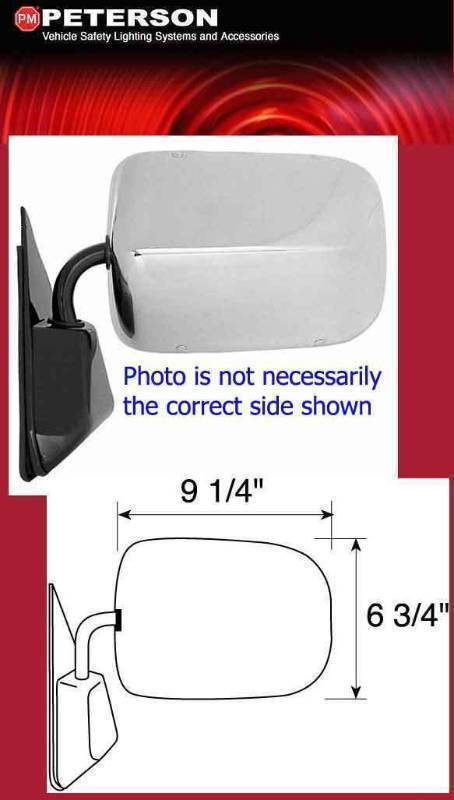 lot 9036 image: New Peterson #812L 1988 89 90 81 92 93 94 95 1996 Chevrolet GMC Full Size drivers side replacement mirror.