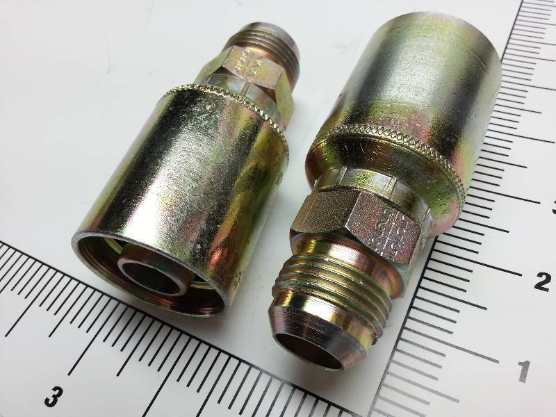 lot 9196-2 image: Pair new Aeroquip Eaton Powersource hose ends #43012U-512 for building HD hydraulic lines
