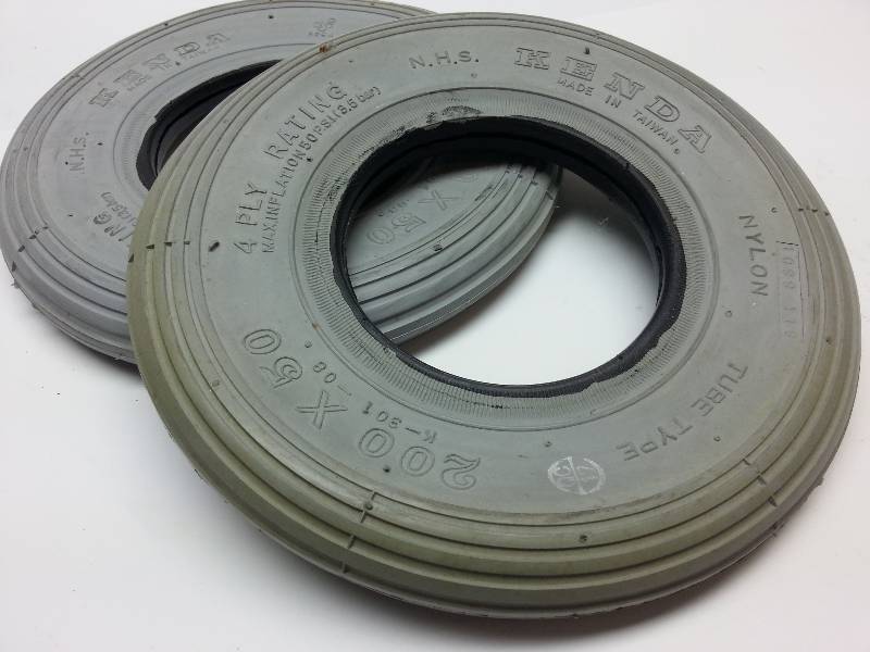 lot 9211-3 image: A Pair of new Kenda electric mobility cart scooter replacement tires 4 ply rated 2.00 X 50.