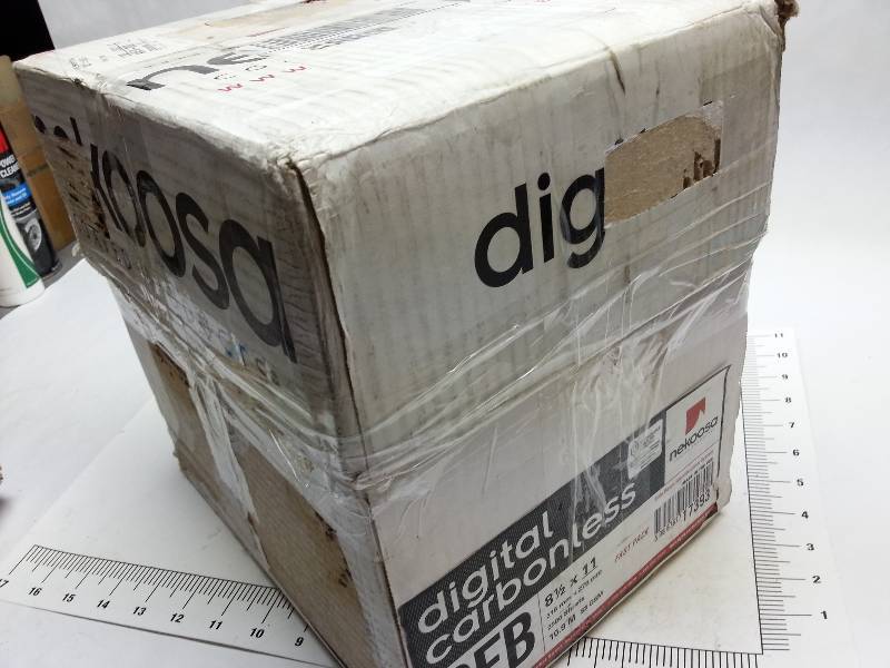 lot 8988 image: New box of 2500 sheets 23 lb White CFB digital Carbon less 8-12 X 11 sheets by Nekoosa