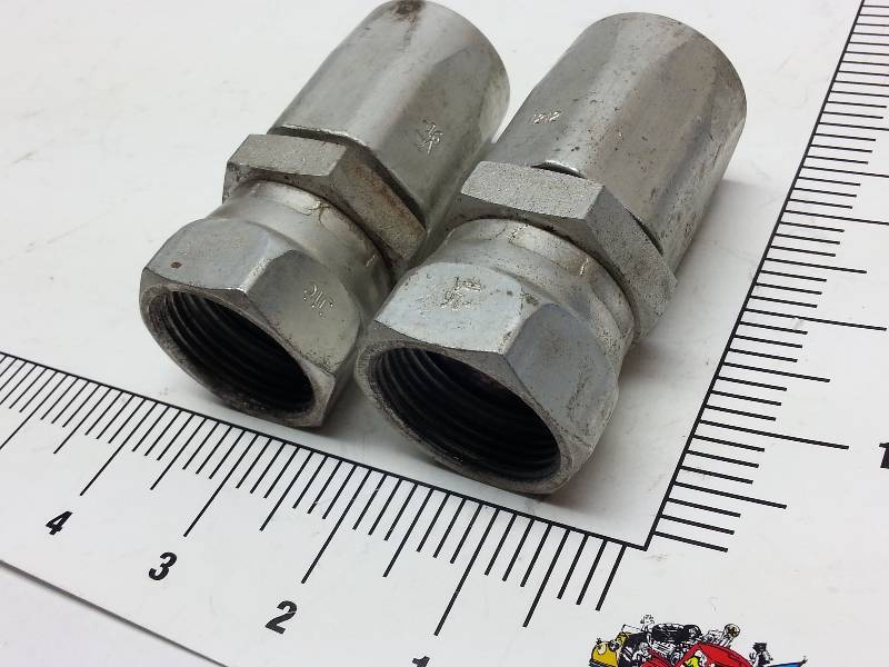 lot 8928 image: Pair steel #12 AN female braided hose ends for serious commercial or high pressure fluid applications.