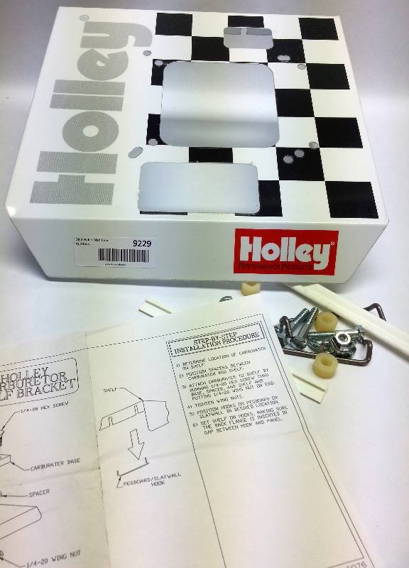 lot 9229 image: Holley high performance carburetor counter or peg board display rack.