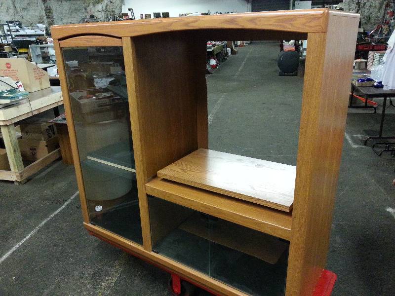 lot 9233 image: Another entertainment center gone by the way of the Re Purposed because of the flat screen TVs.