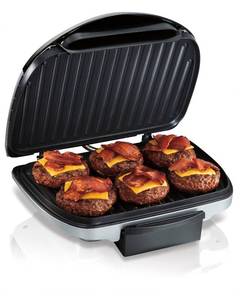 lot 44296 image: Hamilton Beach 90 sq. inch Non-Stick Indoor Grill
