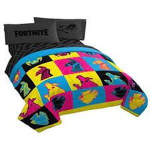 lot 44254 image: Jay Franco Fortnite Neon Warhol 5 Piece Full Bed Set - Includes Comforter & Shee