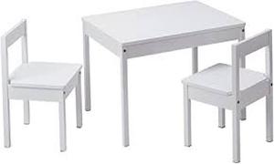 lot 44277 image: Amazon Basics Table Set with 2 Chair - White