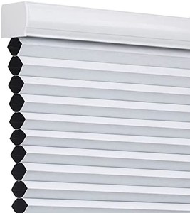 lot 2060 image: Changshade Cordless Blackout Cellular Shade, Honeycomb Shade with The Diameter of 1.5 inch Honeycombs, Room Darkening Pleated Window Shade for Bedroom, Children Room, 27 inches Wide, White