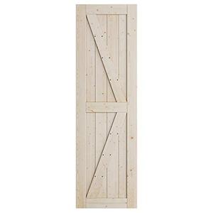 lot 3037 image: SmartStandard 24in x 80in Sliding Barn Wood Door Pre-Drilled Ready to Assemble, DIY Unfinished Solid Nature Wood Panelled Slab, Interior Single Door Only, Natural, K-Frame (Fit 4FT Rail)