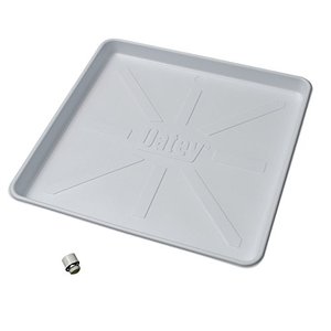 lot 3045 image: Oatey 34067 28-in. x 30-in. Plastic Washing Machine Pan with Ribs, White