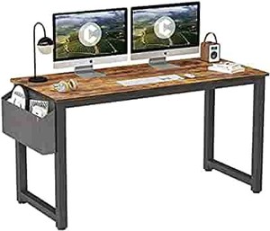 lot 3058 image: Cubiker Computer Desk 63 Modern Sturdy Office Desk Large Writing Study Table for Home Office with Extra Strong Legs, Rustic