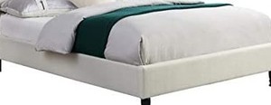 lot 3067 image: Home Life Premiere Classics Cloth Light Beige Cream Linen Platform Footboard and Side Rails Full-007 - Incomplete (Box 2 of 2 Only)