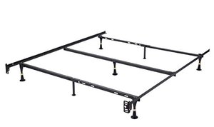 lot 5501 image: Heavy Duty 7-Leg Adjustable Metal Queen, Full, Full XL, Twin, Twin XL, Bed Frame with Center Support & Glides Only