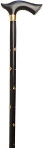 lot 5521 image: Khandekar Black Bhrai Wooden Walking Stick, Unfolding Walking Cane, Decorative Walking Sticks for Men, Women & Old People - 36 inch (91 cm)