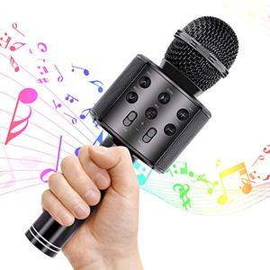 lot 7130 image: Wrystte Wireless Bluetooth Karaoke Microphone for Kids Adults, 5 in 1 Portable Handheld Karaoke Machine for 4-15 Year Old Girls Boys Birthday Xmas Party(Black)