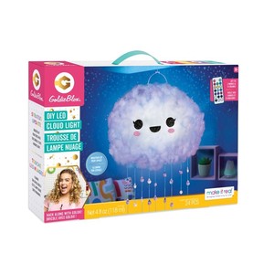 lot 7132 image: Make It Real GoldieBlox - DIY Floating LED Cloud Light Color Changing Hanging Light for Kids�� Bedroom - STEM Toy Kit - Includes LED Light Strips with Remote and Stickers