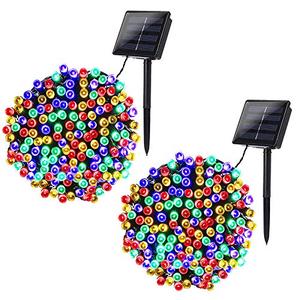 lot 7137 image: Joomer Solar Christmas Lights 72ft x 2 Pack 200 LED 8 Modes Solar String Lights Waterproof Solar Fairy Lights for Garden, Patio, Fence, Balcony, Outdoors,Christmas Decorations (Multi-color)