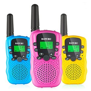 lot 7138 image: Walkie Talkies for Kids Toys, 3 Pack Walky Talky for Boy and Girls Age 4-12 (BluePinkYellow)