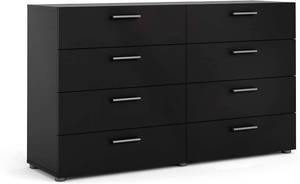 lot 3078 image: Tvilum PEPE DOUBLE DRESSER 8 DRAWERS - BLACK - Incomplete (1 Box of 2)