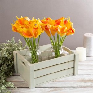 lot 7082 image: Pure Garden 50-LG1027 Artificial Calla-Lily with Stems-Real Touch Fake Flowers - Sunset Orange