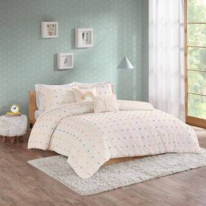 lot 7123 image: Urban Habitat Kids Callie TwinTwin Xl 4 Piece Cotton Jacquard Pom Pom Comforter Set Bedding
