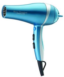 lot 7124 image: BNTPP15 1 in. Nano Titanium Flat Iron & Dryer, Blue