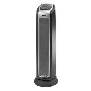 lot 7126 image: Lasko - Ceramic Tower Heater w Remote - Black