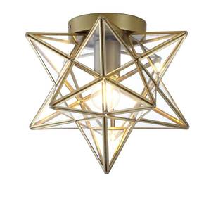lot 7147 image: Jonathan Y Stella Moravian Star MetalGlass Led Flush Mount