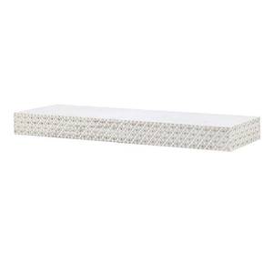 lot 7188 image: American Art Decor Embossed Floating Wall Shelf, White, 36.25X8.5