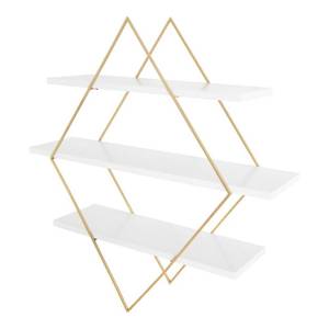 lot 7197 image: Kate and Laurel Daxton Wood and Metal Wall Shelf - 30.5x31.75- Retail$151.99