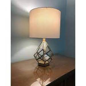 lot 7081 image: Harlow 20.5 Gold Metal and Glass Table Lamp